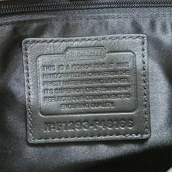 Auth COACH Peyton Embossed Signature Patent Top Handle Tote F48166 Black Leather - Picture 6 of 10